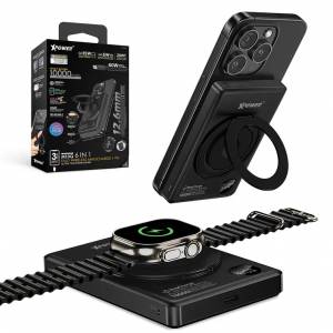 [Black] Xpower XP-M10Q Type-C+Lightning 10000mAh PowerBank w/wireless charge+Sta
