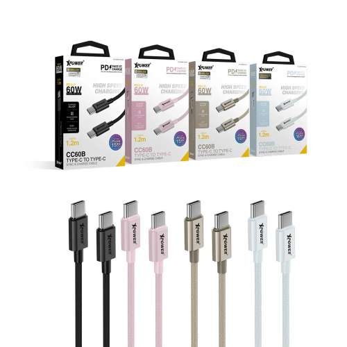 XPower XP-CC60B-120 USB2.0 Type-C Cable [Black][60w][1.2M]