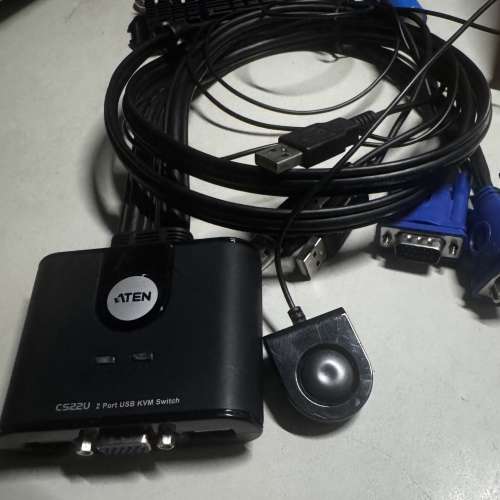 ATEN CS22U KVM USB VGA 帶線式 KVM 多電腦切換器