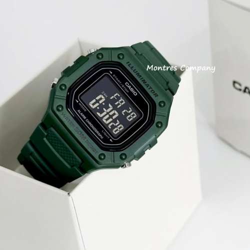 Montres Company 香港註冊公司(32年老店) 卡西歐 CASIO W-218H-3B 七年電池壽命 軍...