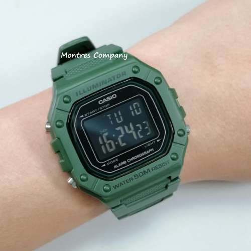 Montres Company 香港註冊公司(32年老店) 卡西歐 CASIO W-218H-3B 七年電池壽命 軍...