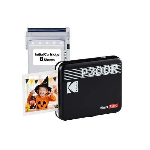Kodak Mini3 Retro 4Pass Portable Photo Printer 復古3x3"方形相片打印機 (黑色)(...