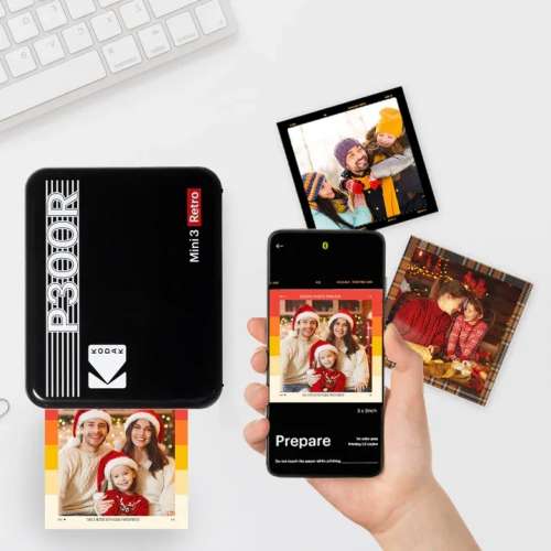 Kodak Mini3 Retro 4Pass Portable Photo Printer 復古3x3"方形相片打印機 (黑色)(...