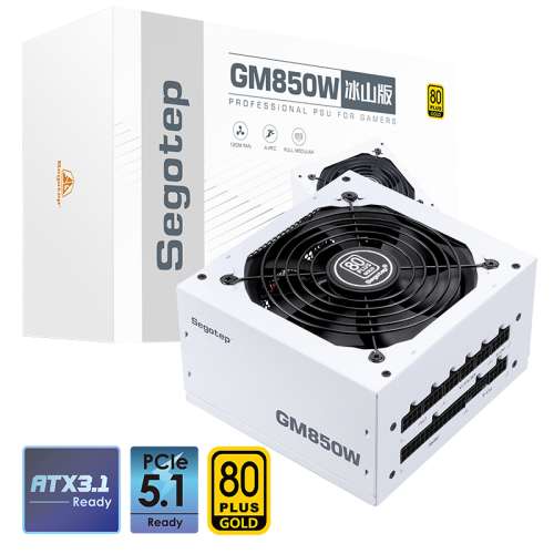 Segotep 鑫谷 850W GM850W White Power Supply 冰山版（ ATX3.1/PCIe5.1）