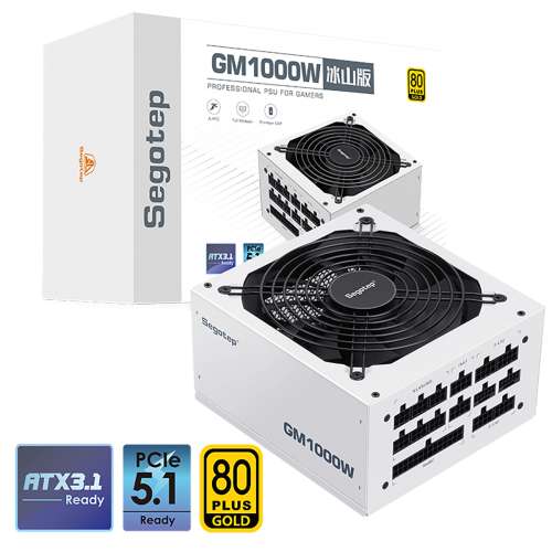 Segotep 鑫谷 1000W GM1000W White Power Supply 冰山版 （ATX3.1/PCIe5.1）
