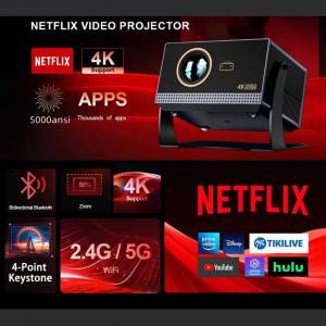 4K HD Home Cinema Projector **ANSI 5000** Full HD 1080, SUPER CLEAR AUTO FOCUS