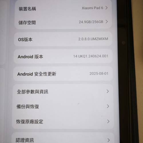 小米 Pad 6 8 + 256版 淨機