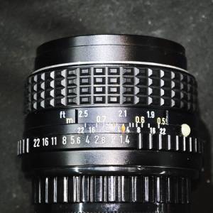 pentax 50/1.4 SMC PENTAX-M 賓得 50mm 50 K PK 功能正常  95%以上新