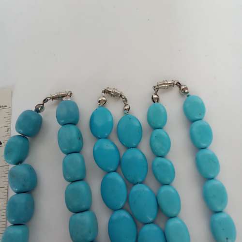 一手三條松石howlite16寸頸鏈，共售380元。單一條150元。no.B18.10.25.