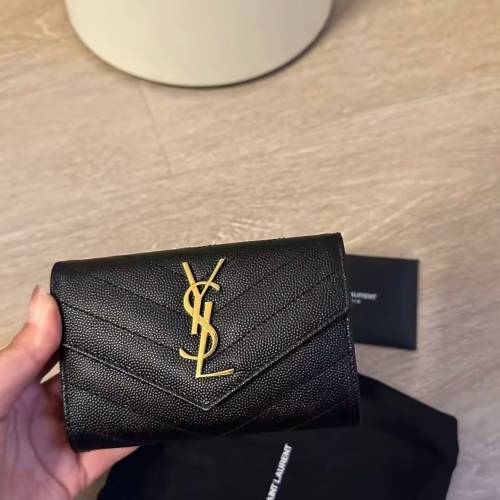 自售ysl黑金錢包荔枝紋