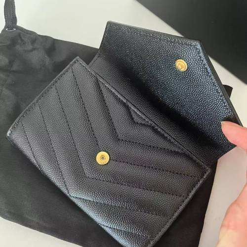 自售ysl黑金錢包荔枝紋