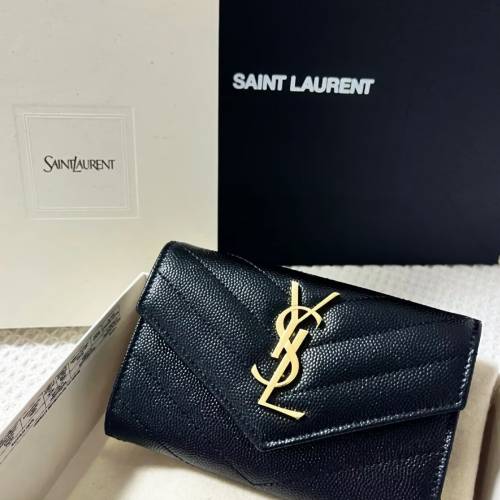 自售ysl黑金錢包荔枝紋