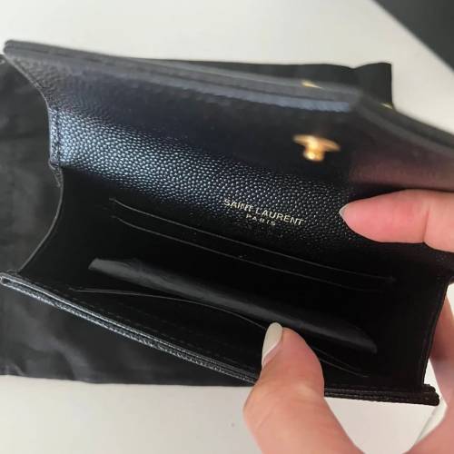 自售ysl黑金錢包荔枝紋