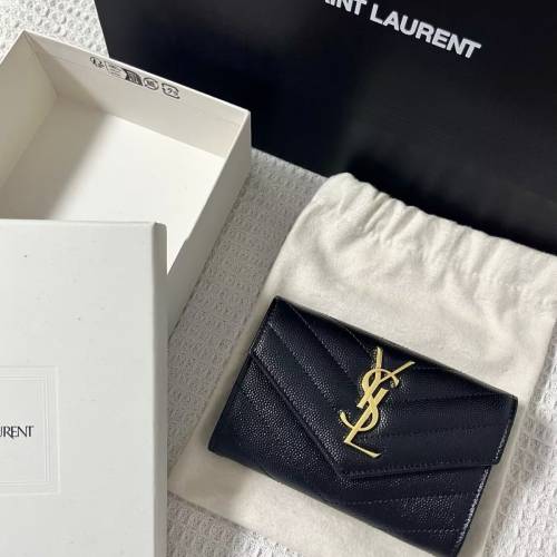 自售ysl黑金錢包荔枝紋