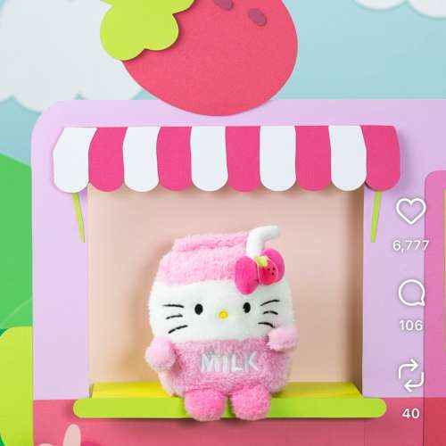 代購賣$180一款:Bum Bumz HELLO KITTY MILK Food Truck Series 4.5&rdquo; Beanbag Plushie