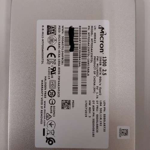 Micron 256GB SSD MTFDDAK256TDL
