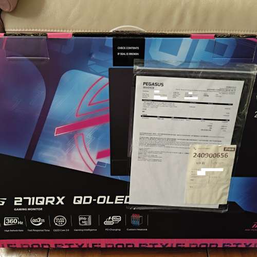 MSI 微星 271QRX QD OLED 2k QHD 144 240 360 360Hz 顯示器 行貨有保