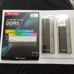 Team Xtreem ARGB 16GBx2（32GB) DDR5 8000Mhz CL38  (港行漢科永久保)