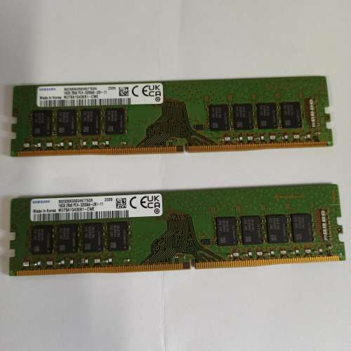 Samsung DDR4 16GBx2(32GB) 3200Mhz CL22 M378A1G43E81B1-CWE（淘寶購買，香港無保...