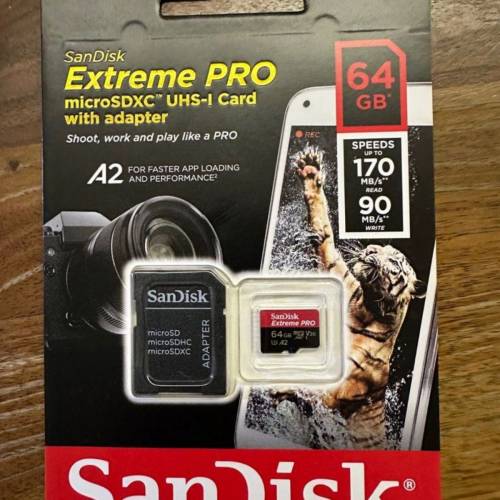 SanDisk Extreme PRO microSDXC UHS-I 記憶卡 64gb