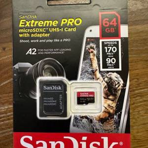 SanDisk Extreme PRO microSDXC UHS-I 記憶卡 64gb