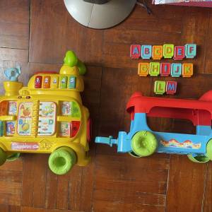 $40 55%新 vtech 三合一學習字母火車頭 學行車