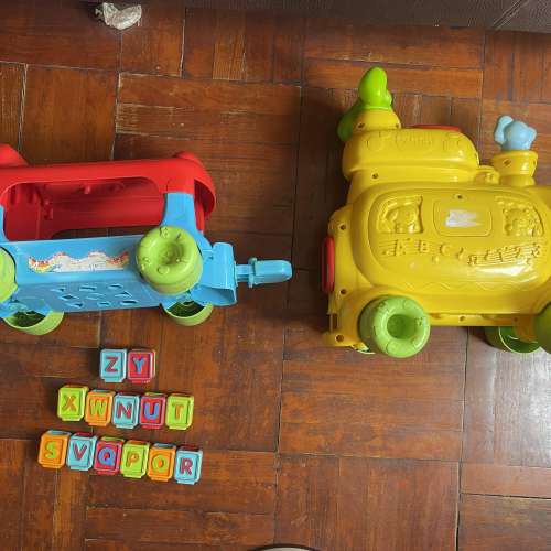 $40 55%新 vtech 三合一學習字母火車頭 學行車