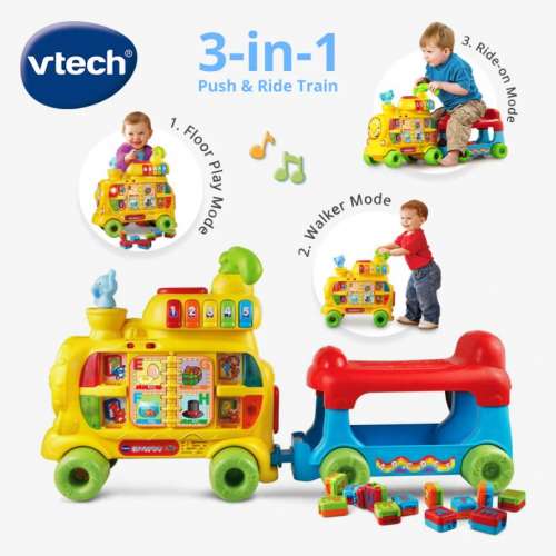 $40 55%新 vtech 三合一學習字母火車頭 學行車