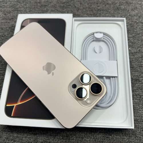 Iphone16 pro max  256G 金色港行，電池100%，保修到2025.10.6。