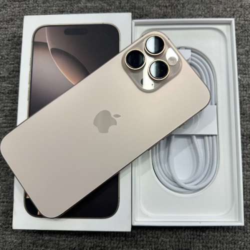 Iphone16 pro max  256G 金色港行，電池100%，保修到2025.10.6。