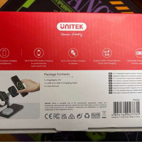 UNITEK MagMighty TRI 三合一 磁吸 無線充電 分離式支架 3-in-1 Dividable Magneti...