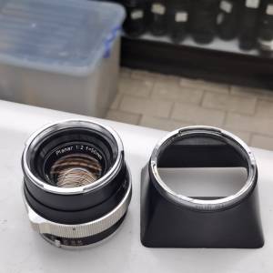 CONTAREX CARL ZEISS PLANAR 50MM F2 BLACK + HOOD