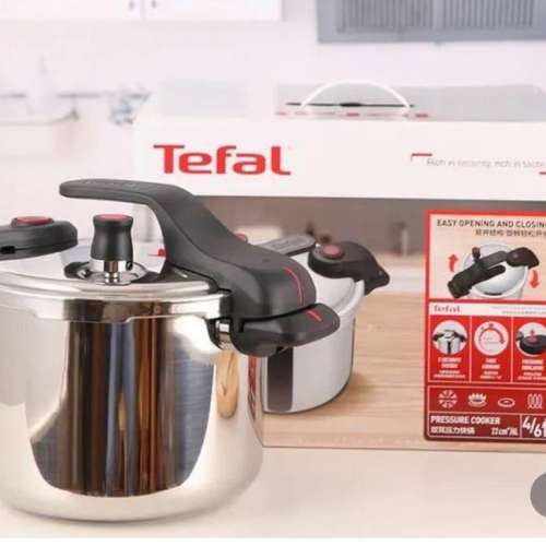 👍全新 Tefal雙耳旋合壓力快鍋 6L, 壓力煲😍～高速烹飪方便快捷, ～100kPa高壓, ～...