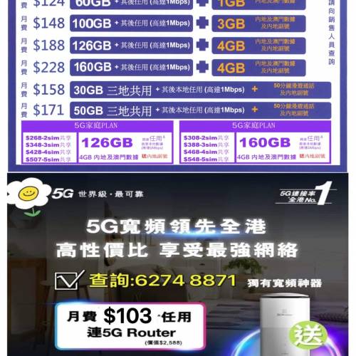 ❤️手機月費展銷月費優惠🔥