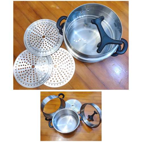 MEYER COOK+LOOK 28CM/8.5L Steamer, Pot Pan Set with Lid, COOK+LOOK 有蓋不銹鋼...