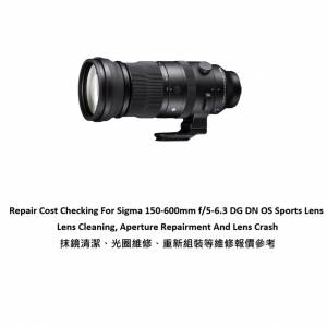 Repair Cost Checking For Sigma 150-600mm f/5-6.3 DG DN OS Sports Lens Lens Clean