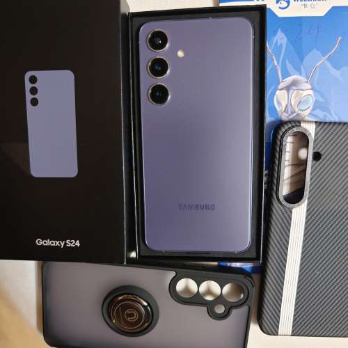 Samsung Galaxy s24 256G 深紫藍 港行，原裝盒原裝充電線，極新淨全正常