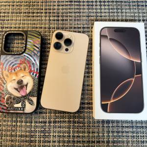 iPhone 16 pro 128gb 沙漠金 國行 有保養 11/6/26年 99新