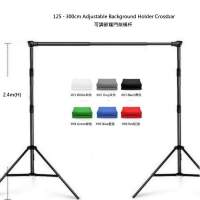 2.4m(H) X 3m(W) Portable Adjustable Studio Support Stand With 3.3m(W) Backdrop