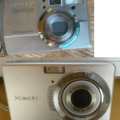 二手 Pentax Optio 330+ SANYO Xacti VPC-E7EX Digital Camera (請看內文) 清屋出...