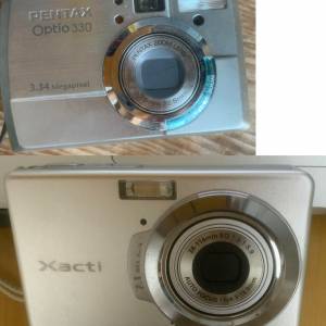 二手 Pentax Optio 330+ SANYO Xacti VPC-E7EX Digital Camera (請看內文) 清屋出...