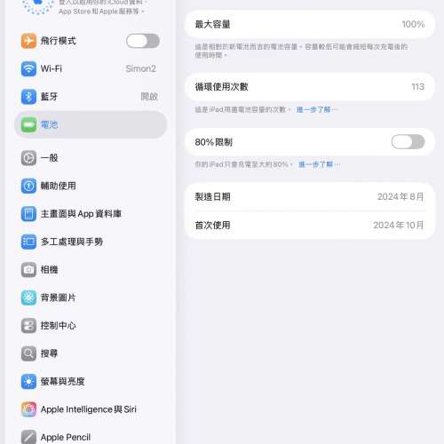 Apple ipad pro 11寸 M4 太空灰色 256GB Wifi 港板95%新