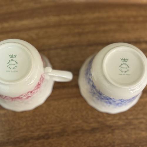 日本製  Narumi  鳴海浮雕Lace 清花情侶咖啡杯  (有盒)