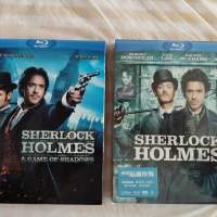 (92% New. 兩集電影版) sherlock holmes 福爾摩斯 blu ray #jude law robert downe...