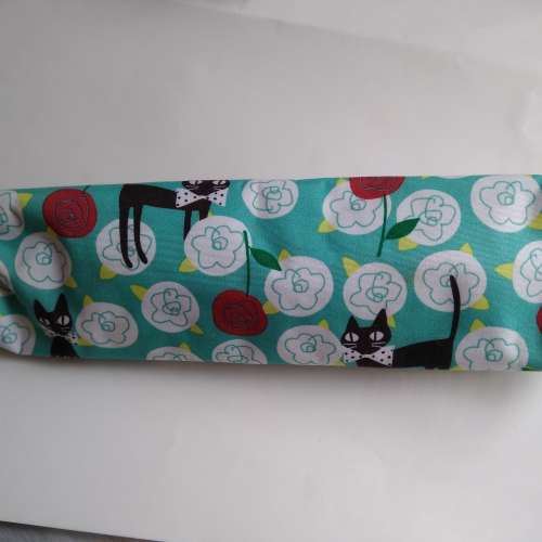 布筆袋,貓圖案。