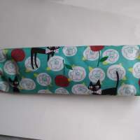 布筆袋,貓圖案。