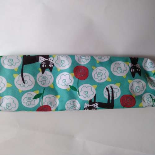 布筆袋,貓圖案。