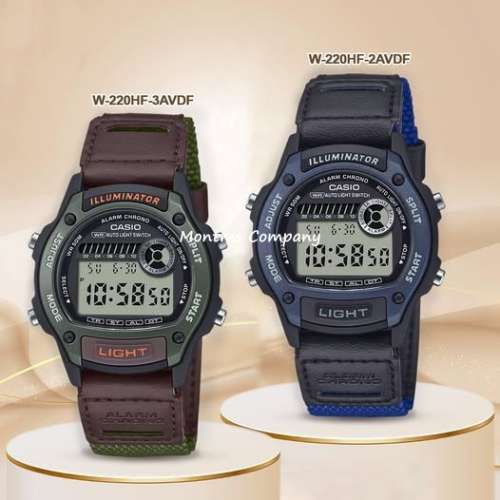 Montres Company 香港註冊公司(32年老店) 卡西歐 CASIO 50米防水 皮/布錶帶 W-220H...