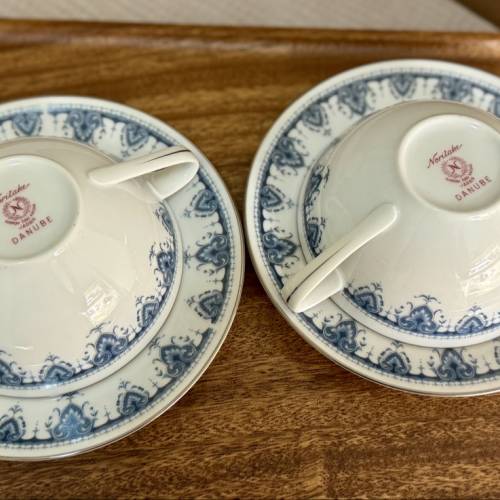 日本製  Noritake 中式雙耳甜品碗碟套裝 一對發售$200