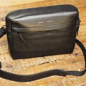 黑色真皮男士斜孭袋